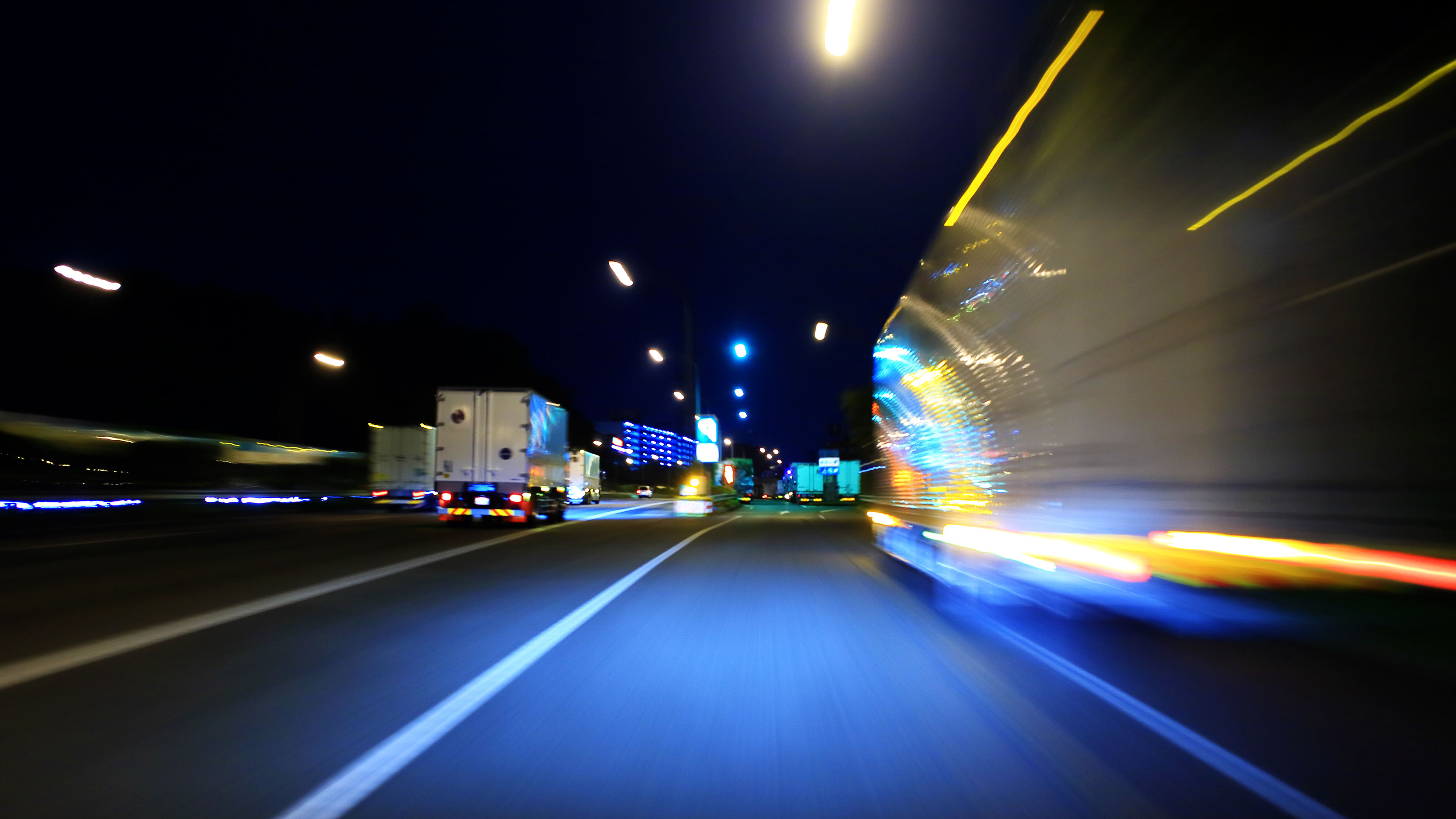 Trucks on a highway