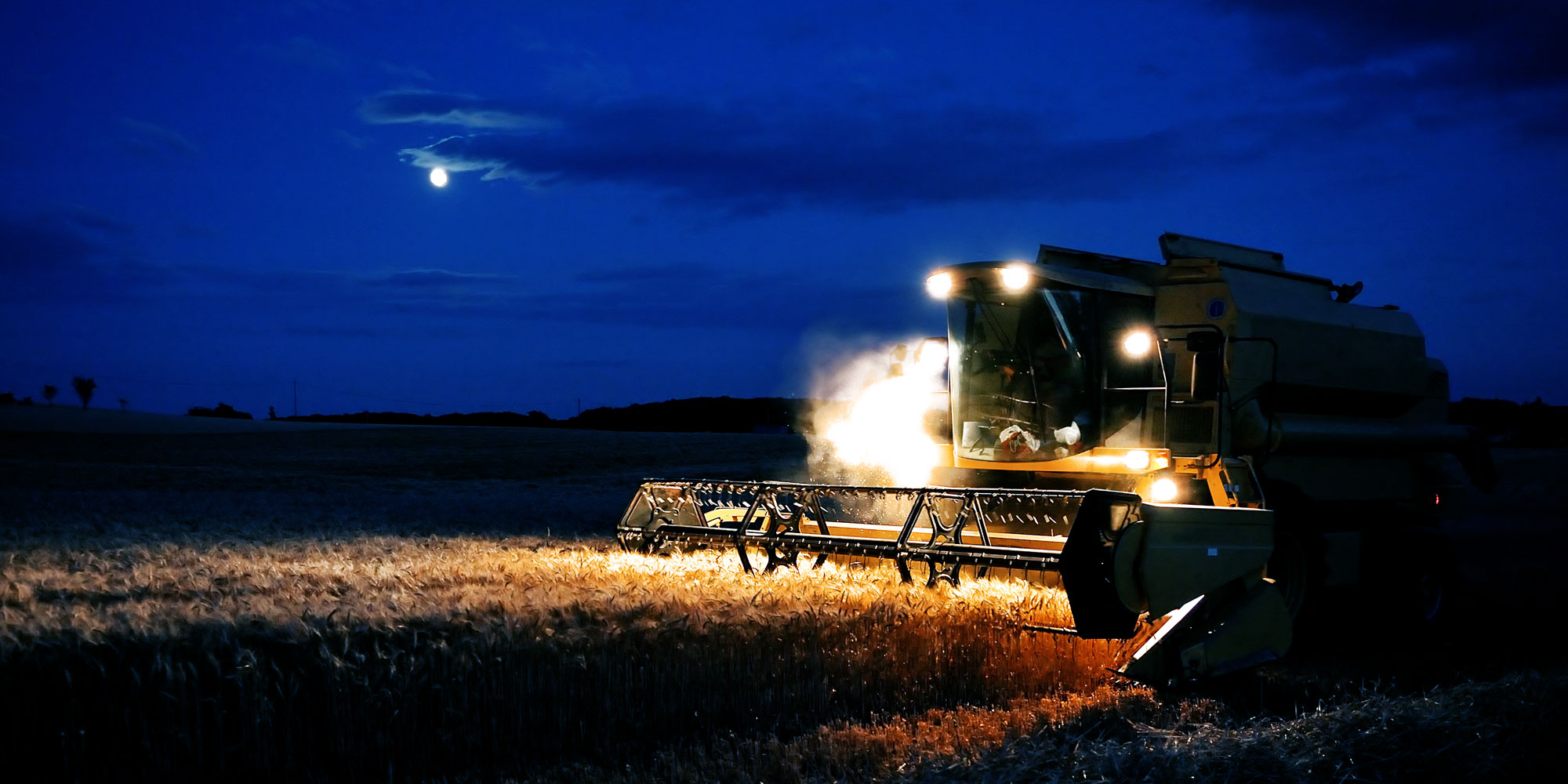 Combine at night